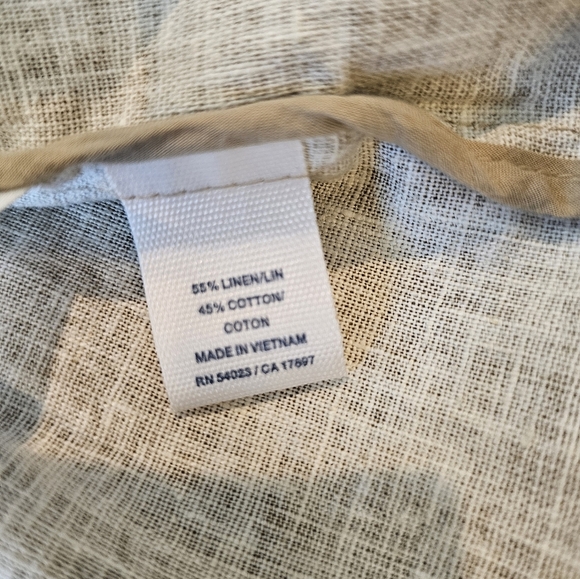 Old Navy Vintage Y2K •Size Small• Belted Linen Blend Pea Coat Tan - Picture 6 of 8